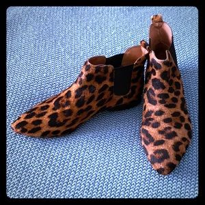 Madewell calf hair leopard print booties